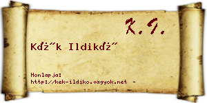Kék Ildikó névjegykártya